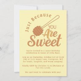 Rustic Honey Bee Yellow Sweet Birthday Einladung