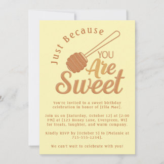 Rustic Honey Bee Yellow Sweet Birthday Einladung