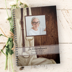 Rustic Horse Bit Satin Funeral Memorial Livre d'in