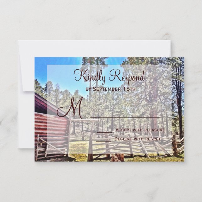 Rustic Horse Corral Country Wedding RSVP Cards (Vorderseite)
