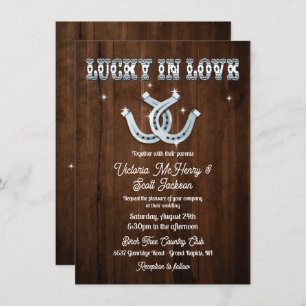 Rustic Horseshoe Occidental Wedding Invitations