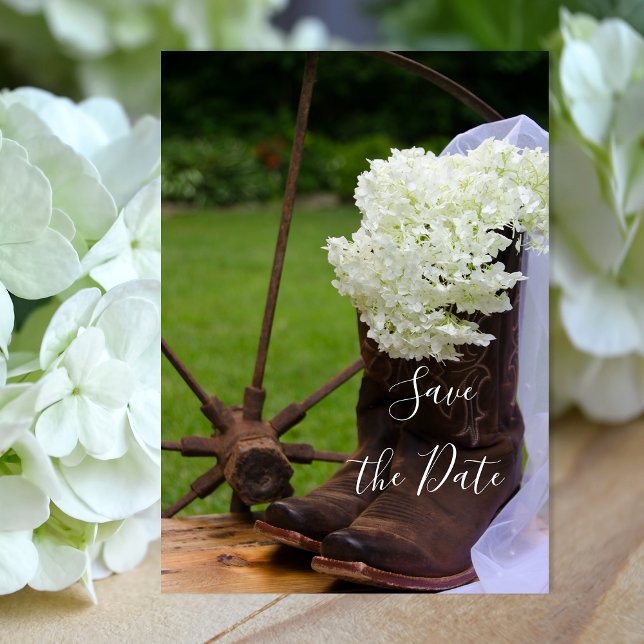 Rustic Hydrangea Cowboy Boots Save the Date (Von Creator hochgeladen)