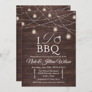 Rustic I DO BBQ Couples Showwwvous Invitation