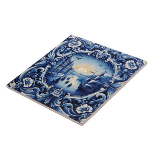 Rustic Indigo River Azulejos Fliese