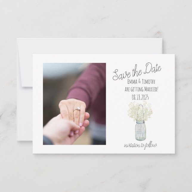 Rustic Jar Save the Date (Vorderseite)