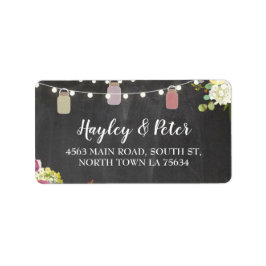 Rustic Jars Chalk Address Lights Labels Stickers Adressaufkleber