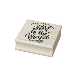 Rustic Joy to the World Christmas Lettering Gummistempel