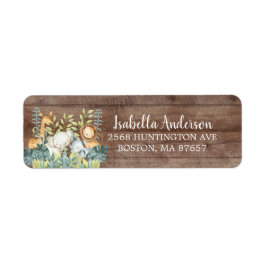 Rustic Jungle Animal Baby Shooting Label