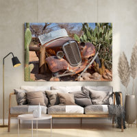 Rustic junk car in Namibia Solitaire photo Poster