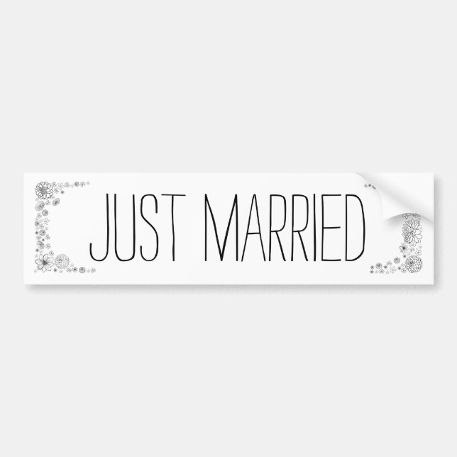 Rustic Just Married bumper sticker (Devant)
