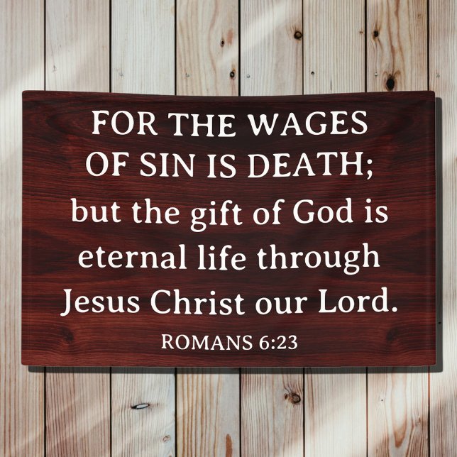 Rustic King James Bible Romans Christian Gospel Banner (Von Creator hochgeladen)