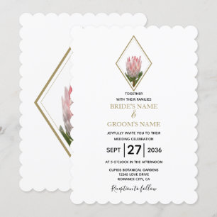 Rustic King Protea Wedding Einladungen
