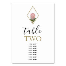 Rustic King Protea Wedding Guest Names