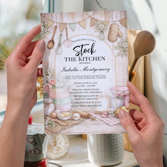Rustic Kitchen Themed Bridal Shower Einladung (Rustic Kitchen Themed Bridal Shower Invitations
)
