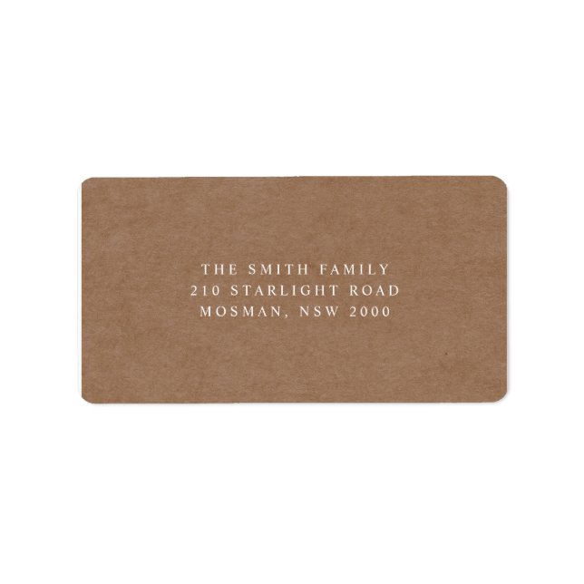 Rustic Kraft Address Label Adressaufkleber (Vorne)