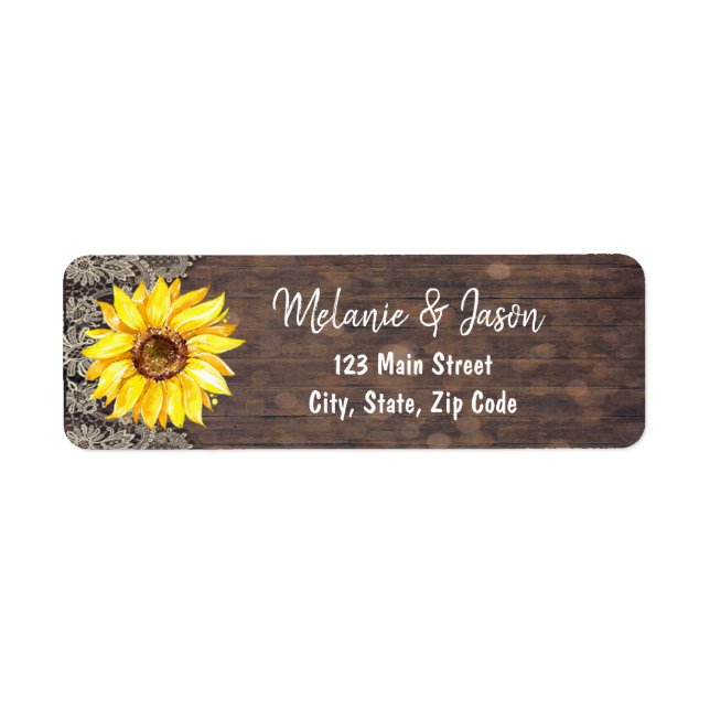 Rustic Kraft and Lace Wedding Return Address Label (Vorne)
