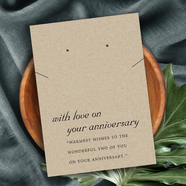 RUSTIC KRAFT ANNIVERSARY NECKLACE EARRING CARD PLATZKARTE (Von Creator hochgeladen)