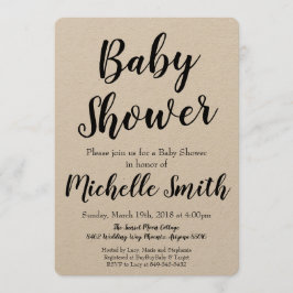 Rustic Kraft Baby Shower Einladung
