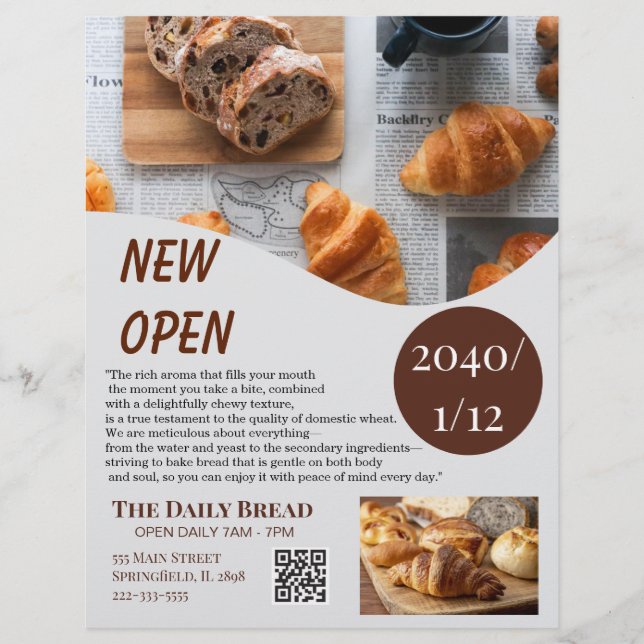 Rustic Kraft Bakery New Open Grand Opening Flyer (Vorne)