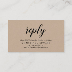 Rustic Kraft, Black Script, UAWG response Begleitkarte