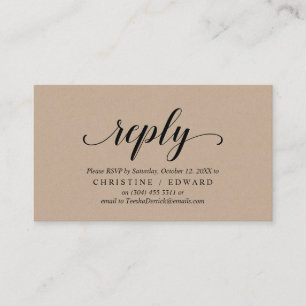 Rustic Kraft, Black Script, UAWG response Begleitkarte