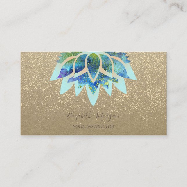 Rustic Kraft, Blue Lotus, Confetti Yoga Instructor Visitenkarte (Vorderseite)