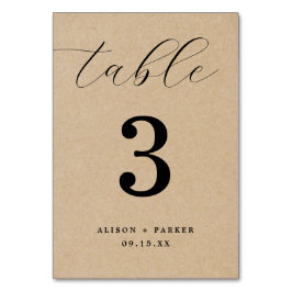 Rustic Kraft Bold Typografy Wedding Tischnummer