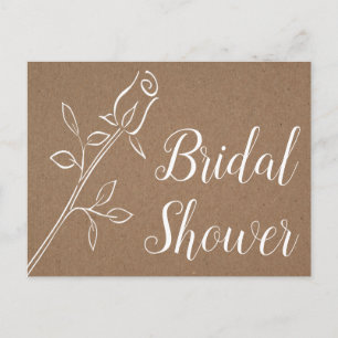 Rustic Kraft Brautparty Country Rose Wedding Einladungspostkarte