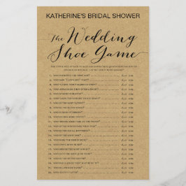 Rustic Kraft Brautparty Game DRUCKT