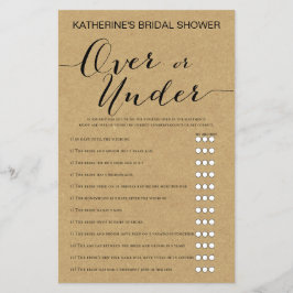 Rustic Kraft Brautparty Game DRUCKT