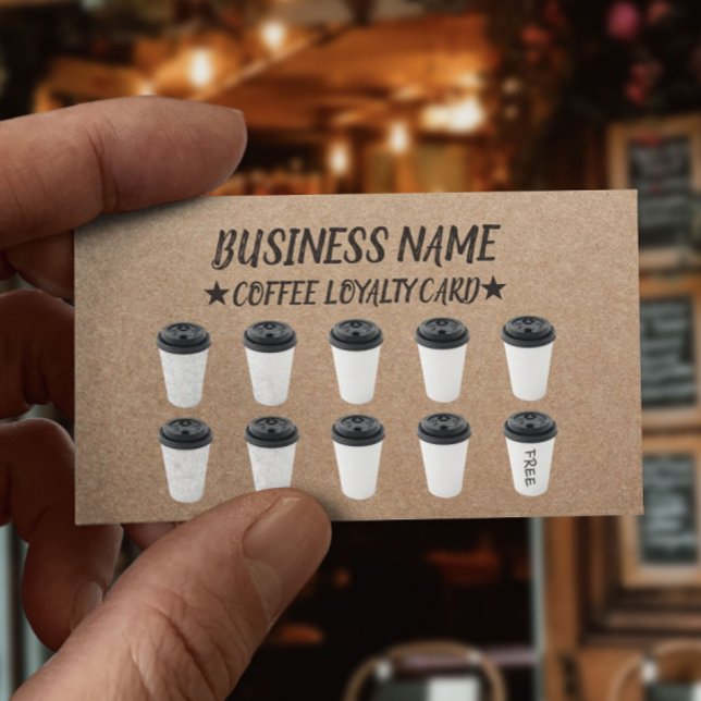 Rustic Kraft Coffee Shop Coffee Loyalty Cards Treuekarte (Von Creator hochgeladen)