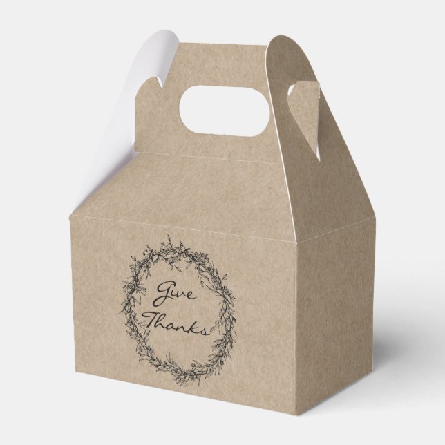 Rustic Kraft Danke Erntedank Gefallen Box Geschenkschachtel (Rückseite)