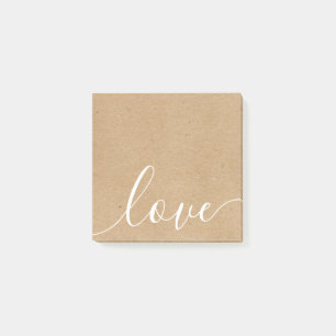 Rustic Kraft Elegante Script-Liebe Post-it Klebezettel