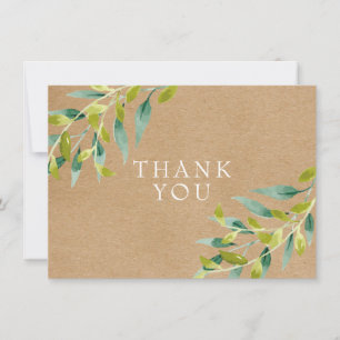 Rustic Kraft Fresh Meadow Blätter Vielen Dank Dankeskarte