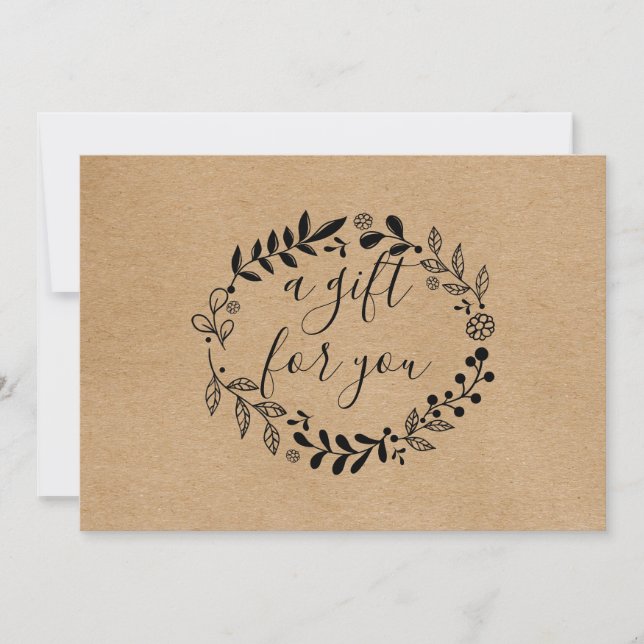 Rustic Kraft Garland Gift Certificate Loyalty Card (Vorderseite)