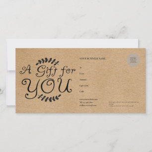 Rustic Kraft Gift Certificate