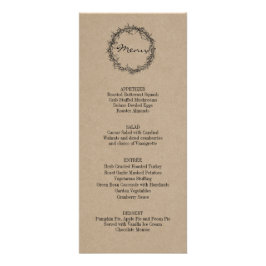 Rustic Kraft Give Danke Erntedank Dinner Menu Werbekarte