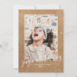 Rustic Kraft Jingle All The Way Script 2 Foto Karte