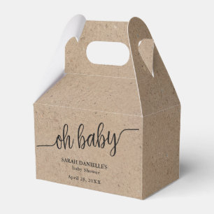 Rustic Kraft Oh Baby Custom Small Candy Geschenkschachtel