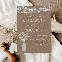 Rustic Kraft Paper Gipskraut Jar Wedding