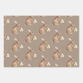 Rustic Kraft Paper Oaster Bunny Egg Hunt Geschenkpapier Set