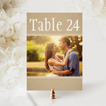 Rustic Kraft Paper Wedding Foto Tischnummer