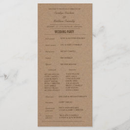 Rustic Kraft Paper Wedding Program Programm