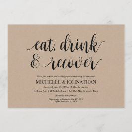 Rustic Kraft Post Mariage Brunch Invitation Card