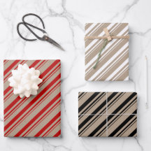Rustic Kraft Red White Black Candy Stripes