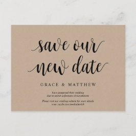 Rustic Kraft, Rett unser neues Datum, Hochzeit ver Postkarte
