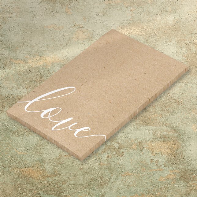 Rustic Kraft Script-Liebe Post-it Klebezettel (Rustic Kraft Elegant Modern Script Message Post-it Notes)
