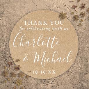 Rustic Kraft Signature Gastgeschenk Hochzeit Viele Runder Aufkleber