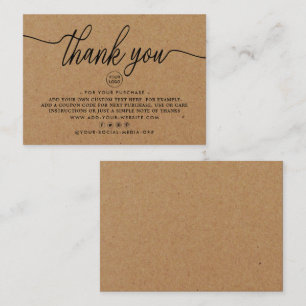 Rustic Kraft Simple Script Business Vielen Dank Begleitkarte