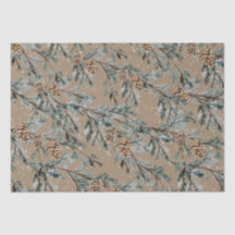 Rustic Kraft Snowy Blue Juniper Branchen & Cones